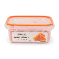 Контейнер Runis Flame (герметичный, с клапаном, прямоугол.) 1.1 л
