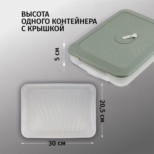 Контейнер для заморозки и хранения Runis (2 яруса) зеленый
