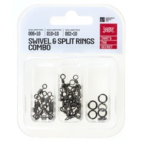 Вертлюги c кольцами заводными Lucky John Pro Series Swivel & Split Ring Combo (30 шт)
