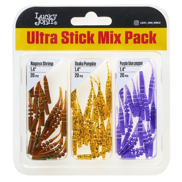 Набор слагов съедобных Lucky John Pro Series Ultra Stick Mix 1 (3.50 см/60 шт)