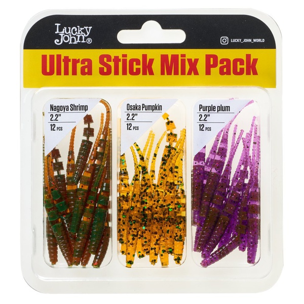 Набор слагов съедобных Lucky John Pro Series Ultra Stick Mix 1 (5.60 см/60 шт)