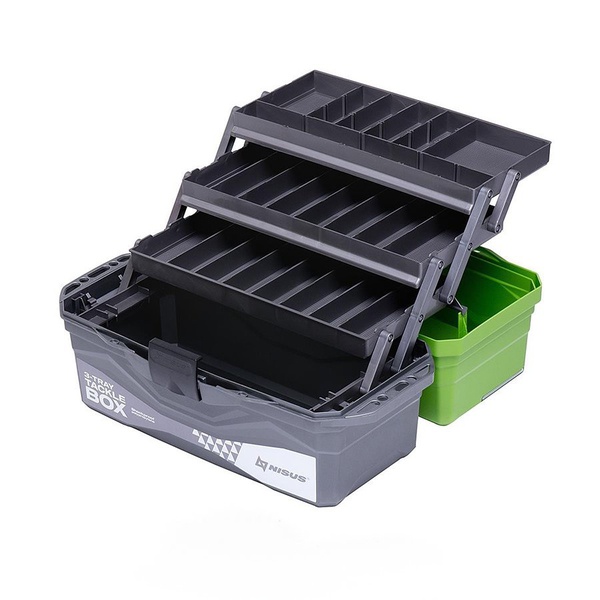 Ящик для снастей Nisus Tackle Box (трёхполочный) зеленый