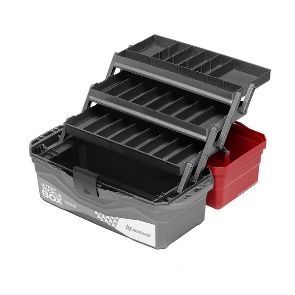 Ящик для снастей Nisus Tackle Box (трёхполочный) красный