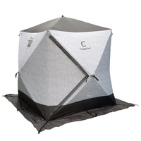 Палатка для зимней рыбалки Следопыт Куб Premium 1,8х1,8 м Arctic Camo/серый