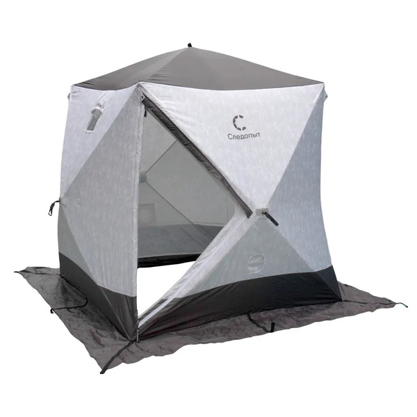 Палатка для зимней рыбалки Следопыт Куб Premium 1,8х1,8 м Arctic Camo/серый