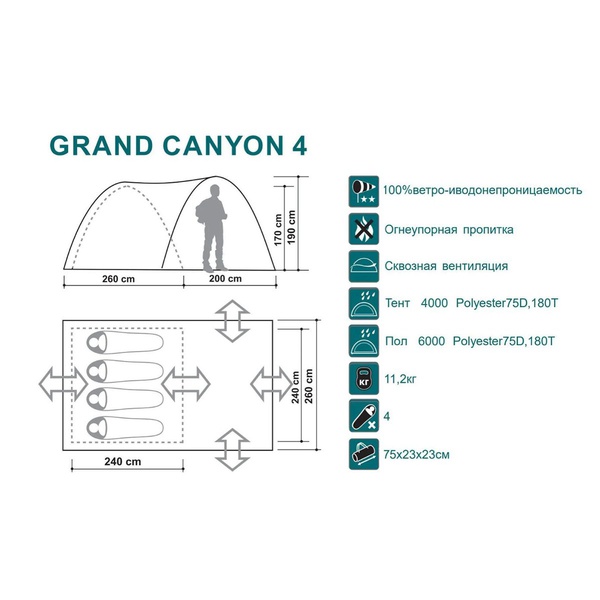 Палатка Canadian Camper Grand Canyon 4 woodland