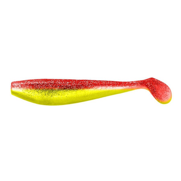 Виброхвост Helios Zander 4"/10,2 см (5 шт) red/lemon