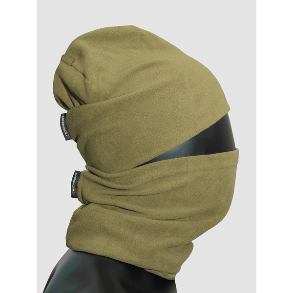 Шапка Тритон Fleece с балаклавой (Флис 130 г/м²) Хаки