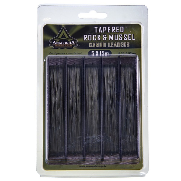 Шок-лидер конусный Anakonda Rock & Mussel Camou (15 м / 5 шт)