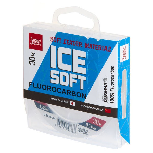 Леска монофильная Lucky John Ice Soft Fluorocarbon Ø 0.14 мм/тест 1.62 кг/30 м