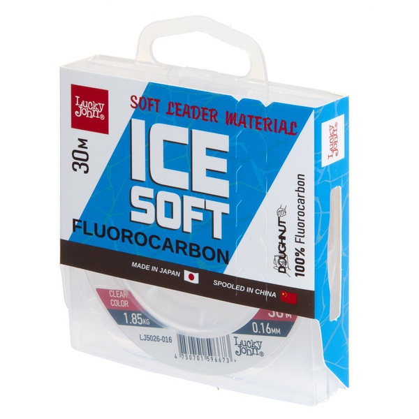 Леска монофильная Lucky John Ice Soft Fluorocarbon Ø 0.16 мм/тест 1.94 кг/30 м