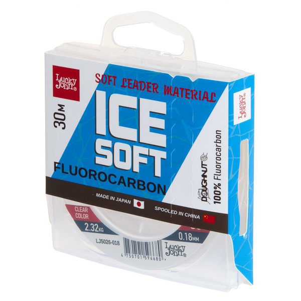 Леска монофильная Lucky John Ice Soft Fluorocarbon Ø 0.18 мм/тест 2.58 кг/30 м