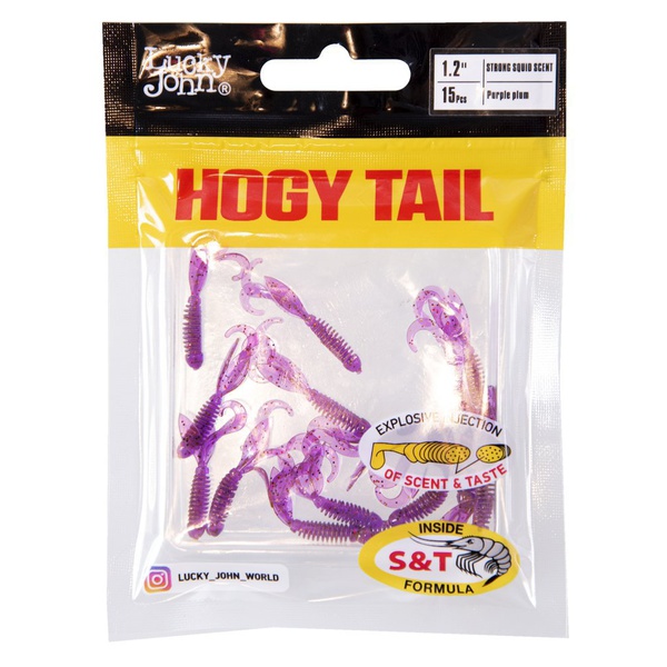 Твистеры съедобные Lucky John Pro Series Hogy Tail 1.2in (3,05 см/15 шт) S13