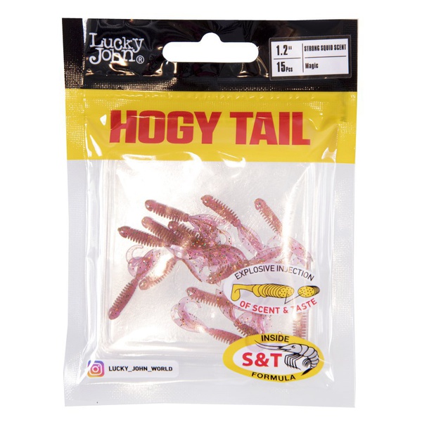 Твистеры съедобные Lucky John Pro Series Hogy Tail 1.2in (3,05 см/15 шт) S14
