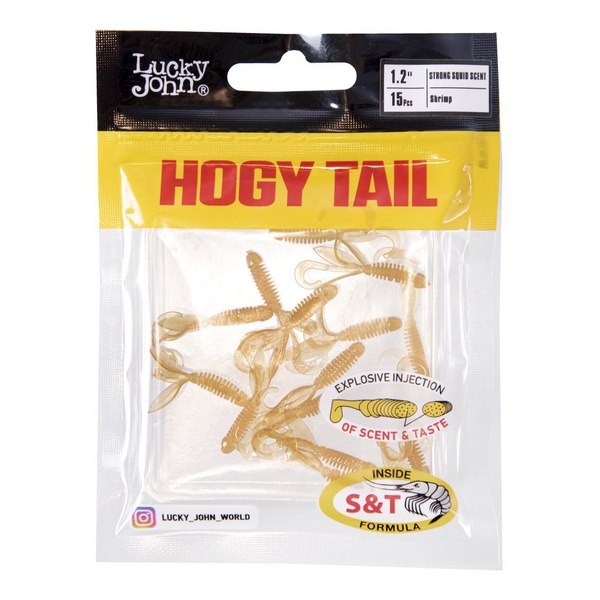 Твистеры съедобные Lucky John Pro Series Hogy Tail 1.2in (3,05 см/15 шт) S18