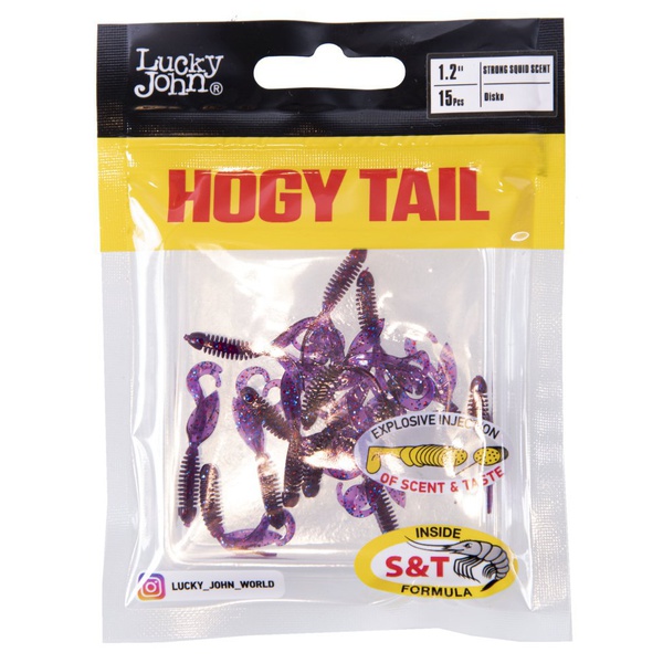 Твистеры съедобные Lucky John Pro Series Hogy Tail 1.2in (3,05 см/15 шт) S63