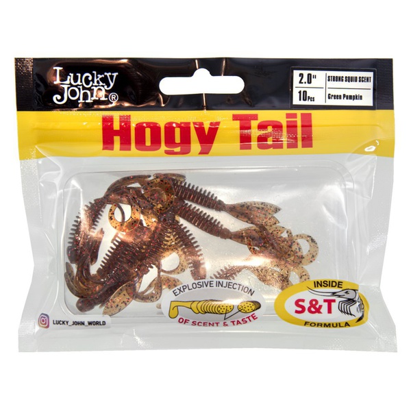 Твистеры съедобные Lucky John Pro Series Hogy Tail 2.0in (5 см/10 шт) PA03
