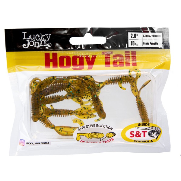 Твистеры съедобные Lucky John Pro Series Hogy Tail 2.0in (5 см/10 шт) PA19