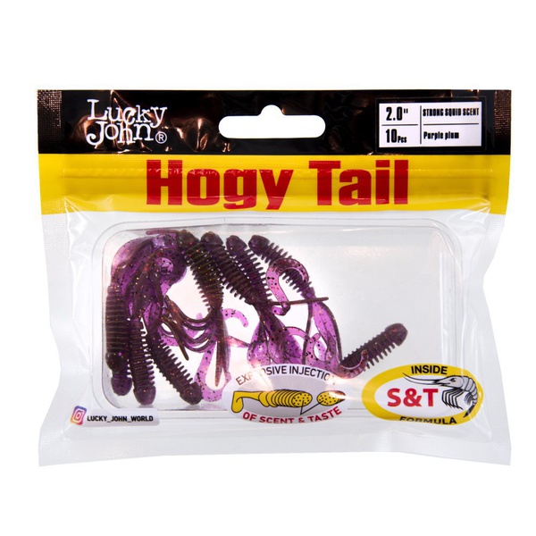 Твистеры съедобные Lucky John Pro Series Hogy Tail 2.0in (5 см/10 шт) S13