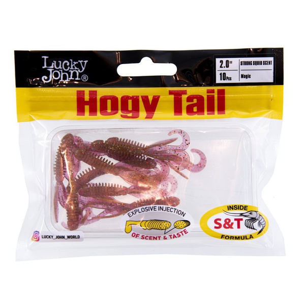 Твистеры съедобные Lucky John Pro Series Hogy Tail 2.0in (5 см/10 шт) S14