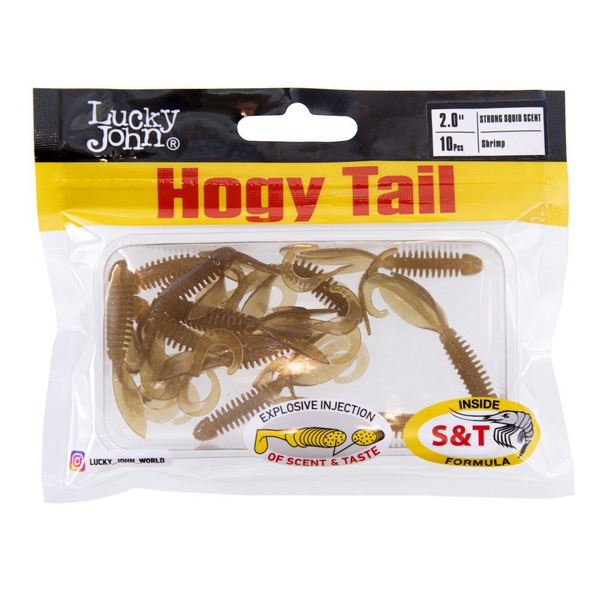 Твистеры съедобные Lucky John Pro Series Hogy Tail 2.0in (5 см/10 шт) S18