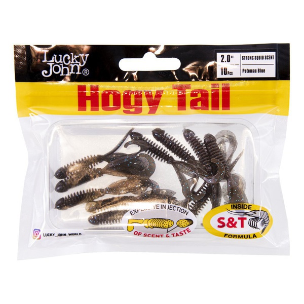 Твистеры съедобные Lucky John Pro Series Hogy Tail 2.0in (5 см/10 шт) S19