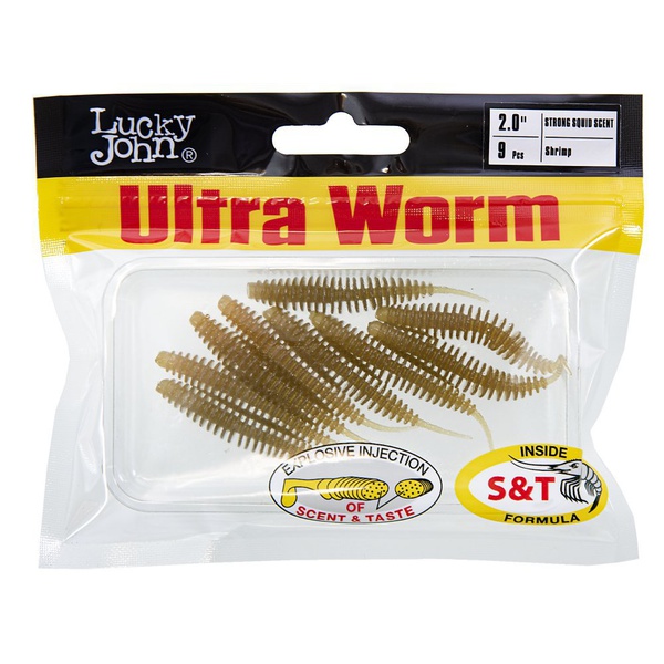 Слаги плавающие Lucky John Pro Series Trick UltraWorm 2.0" (5см) 9 шт S18
