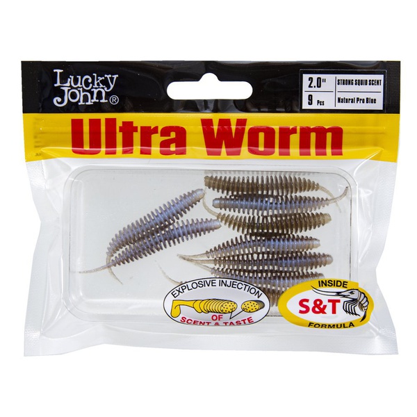 Слаги плавающие Lucky John Pro Series Trick UltraWorm 2.0" (5см) 9 шт T46