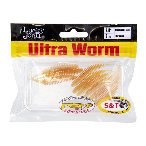 Слаги плавающие Lucky John Pro Series Trick UltraWorm 2.0" (5см) 9 шт T90
