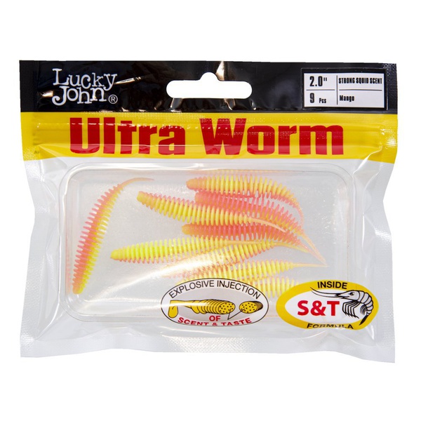 Слаги плавающие Lucky John Pro Series Trick UltraWorm 2.0" (5см) 9 шт T93