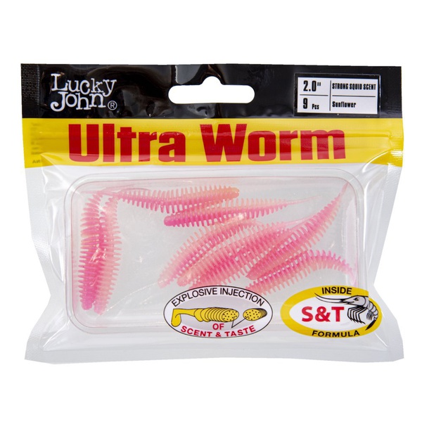 Слаги плавающие Lucky John Pro Series Trick UltraWorm 2.0" (5см) 9 шт T95