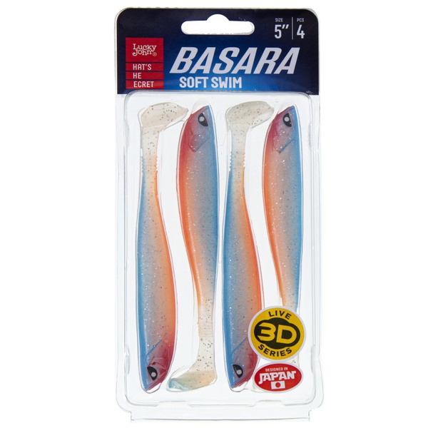 Виброхвост Lucky John 3D Series Basara Soft Swim 5" (12,7 см) 4шт PG52