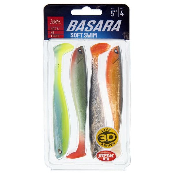 Виброхвост Lucky John 3D Series Basara Soft Swim 5" (12,7 см) 4шт MIX1