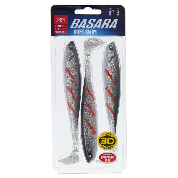 Виброхвост Lucky John 3D Series Basara Soft Swim 6" (15,2 см/3 шт) 356