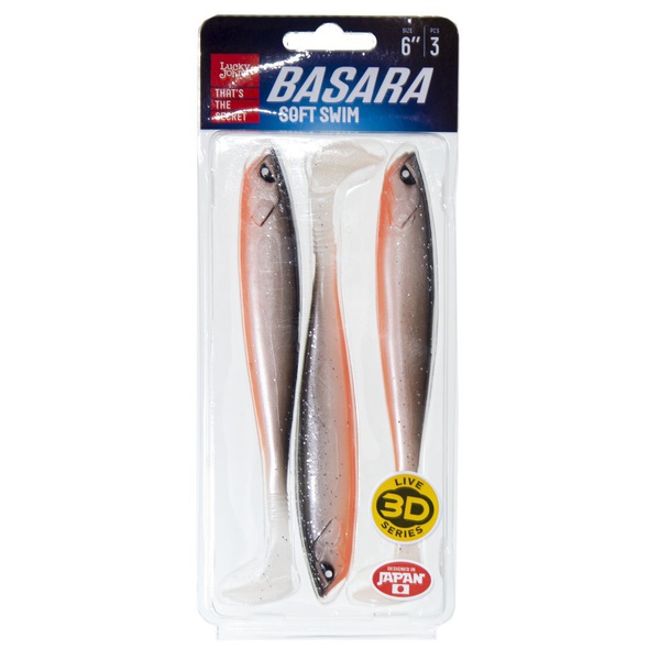 Виброхвост Lucky John 3D Series Basara Soft Swim 6" (15,2 см/3 шт) PG18
