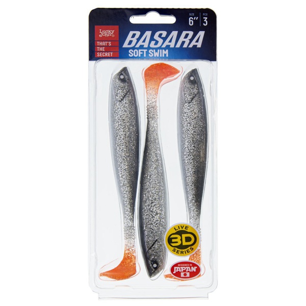 Виброхвост Lucky John 3D Series Basara Soft Swim 6" (15,2 см/3 шт) PG49