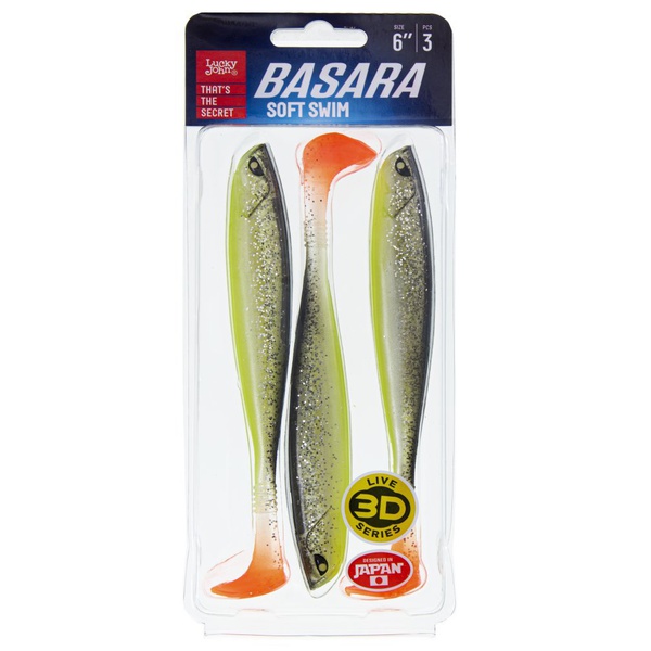 Виброхвост Lucky John 3D Series Basara Soft Swim 6" (15,2 см/3 шт) PG50