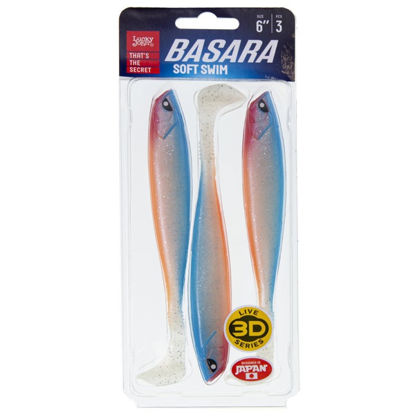 Виброхвост Lucky John 3D Series Basara Soft Swim 6" (15,2 см/3 шт) PG52