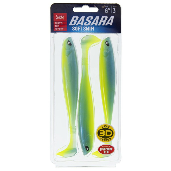 Виброхвост Lucky John 3D Series Basara Soft Swim 6" (15,2 см/3 шт) T57