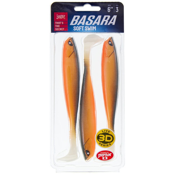 Виброхвост Lucky John 3D Series Basara Soft Swim 6" (15,2 см/3 шт) Z22