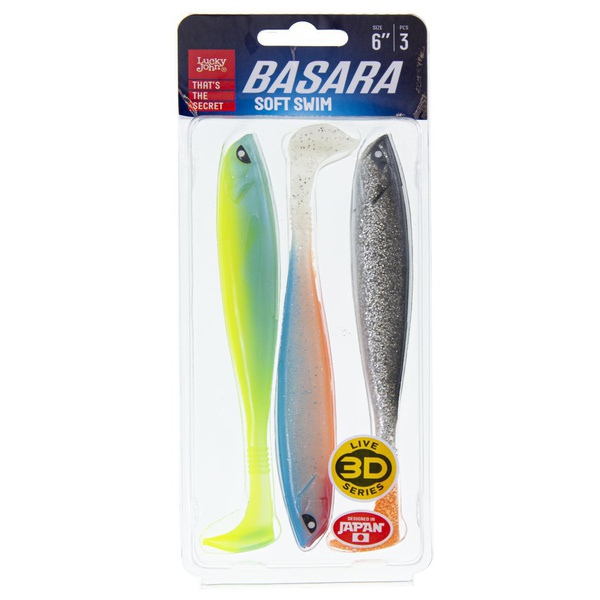 Виброхвост Lucky John 3D Series Basara Soft Swim 6" (15,2 см/3 шт) MIX1