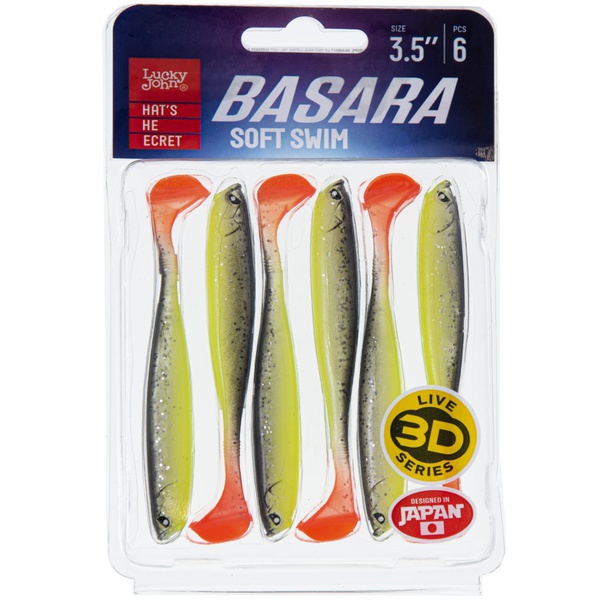 Виброхвост Lucky John 3D Series Basara Soft Swim 3,5" (8,9 см) PG50