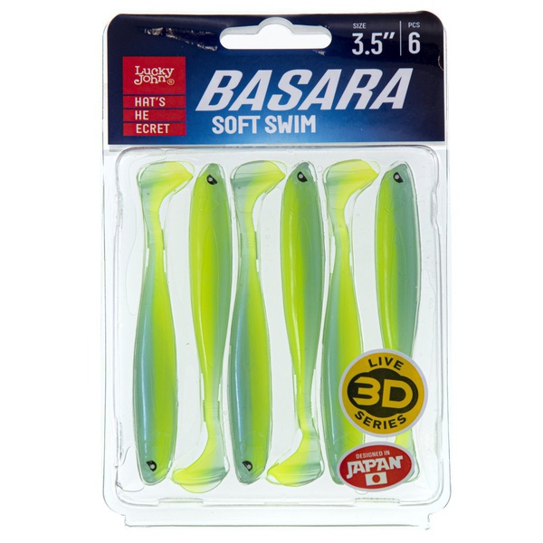 Виброхвост Lucky John 3D Series Basara Soft Swim 3,5" (8,9 см) T57
