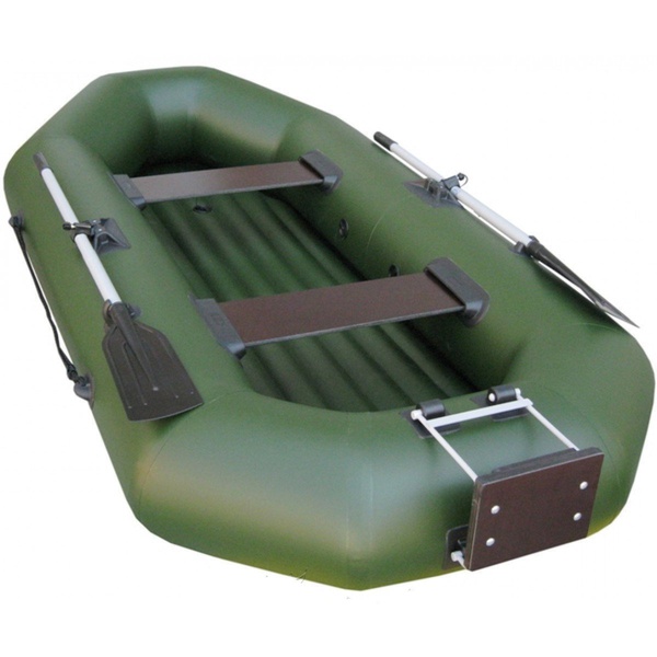Лодка Тонар Шкипер А260НТ (навесной транец, надувное дно) зеленый
