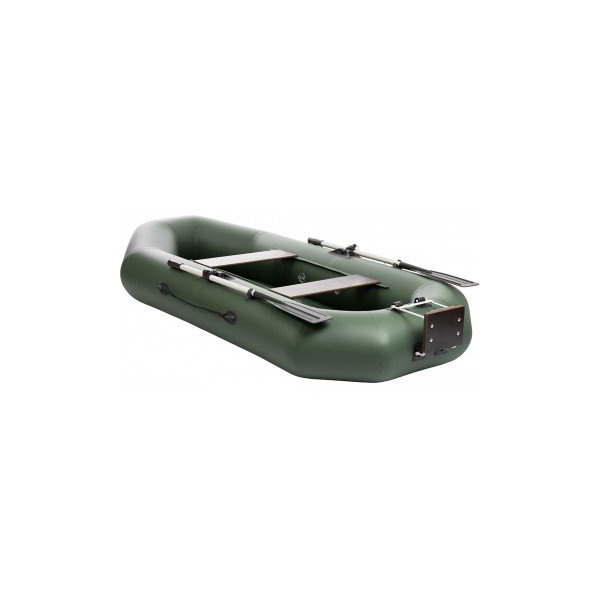Лодка Тонар Шкипер А260НТ (навесной транец, надувное дно) зеленый