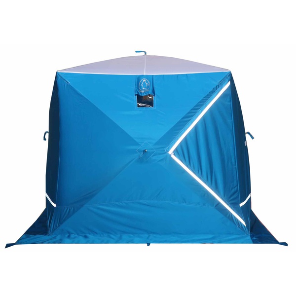 Палатка для зимней рыбалки Пингвин Призма Премиум Strong (2-сл) (каркас В95Т1) бело-синий