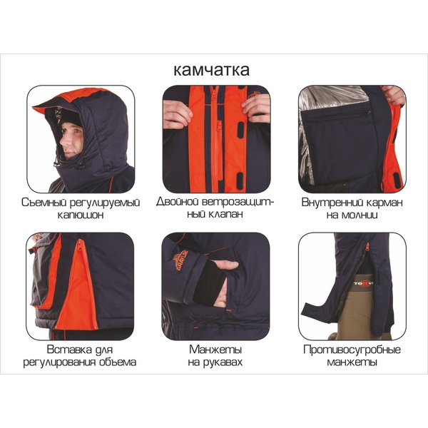 Костюм Novatex Камчатка синий/оранж