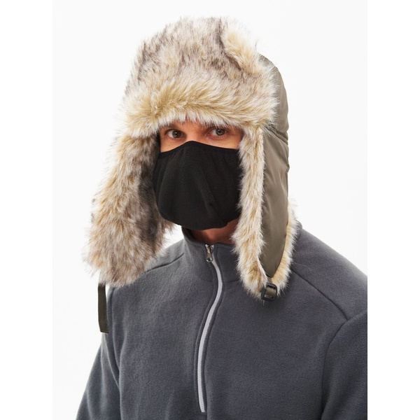 Шапка-ушанка Huntsman Евро (с маской) хаки, Волк