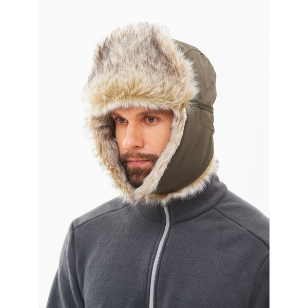 Шапка-ушанка Huntsman Евро (с маской) хаки, Волк